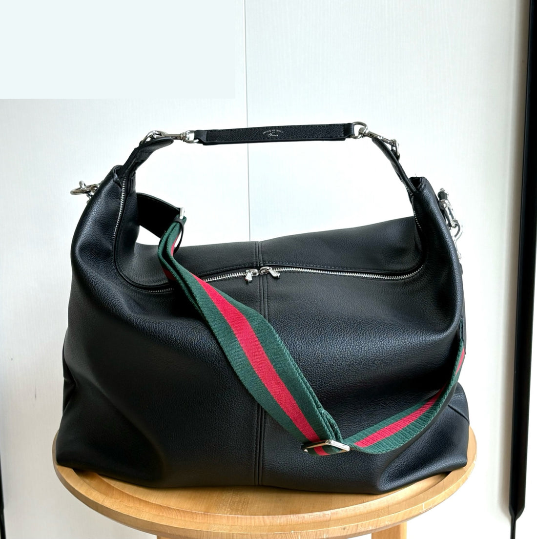 GG Crossbody Bag - Black Leather