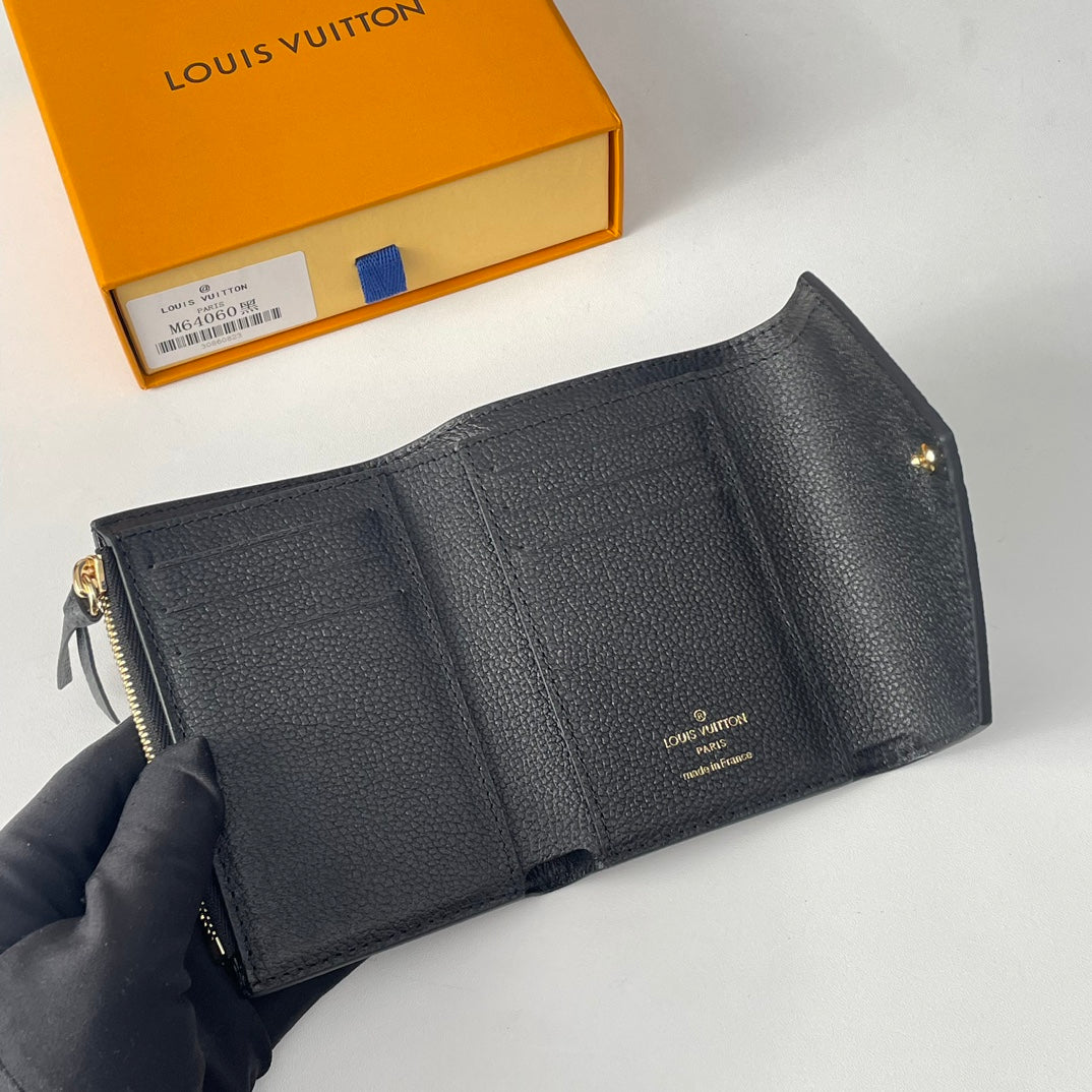 Luxury LV Compact Wallet - Black