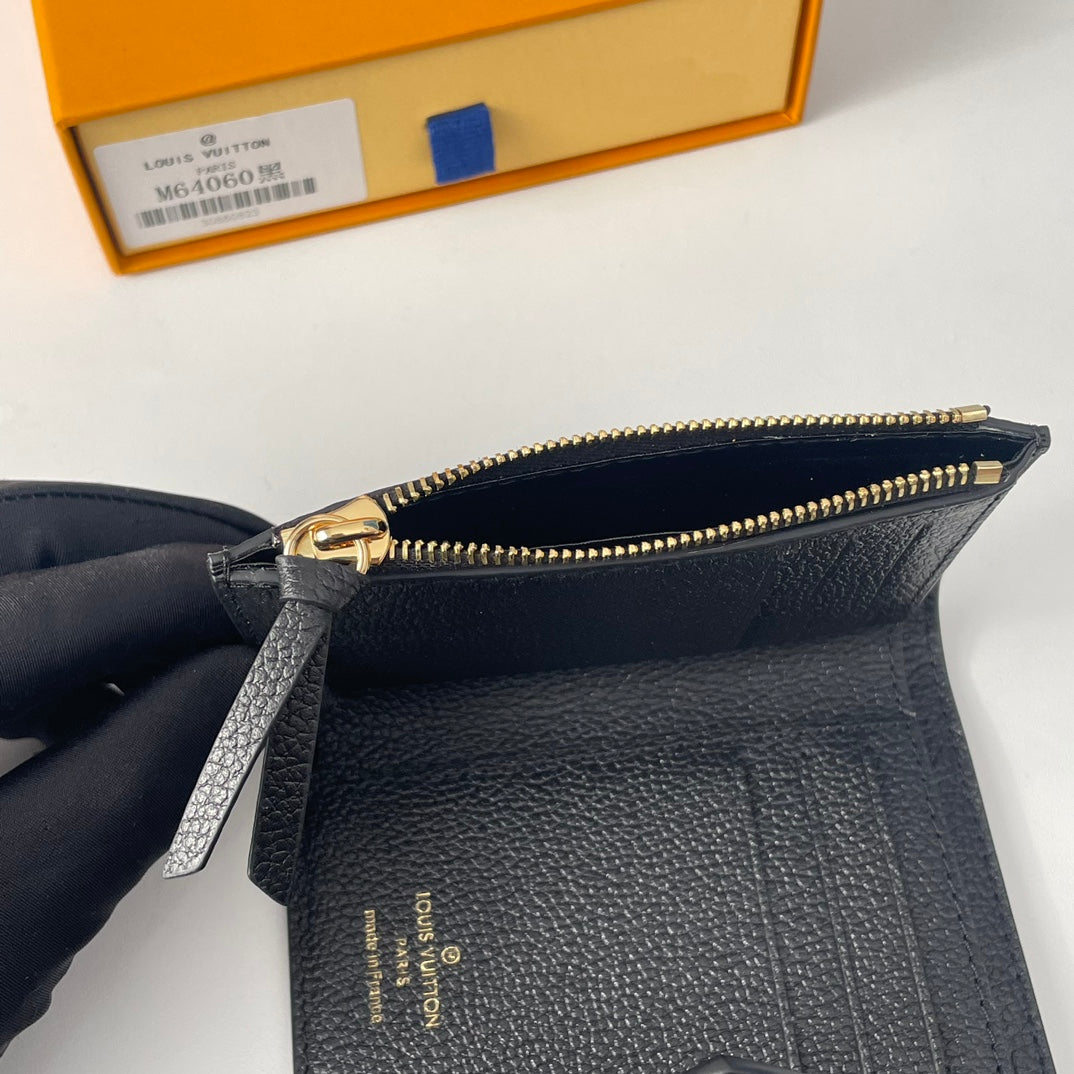 Luxury LV Compact Wallet - Black