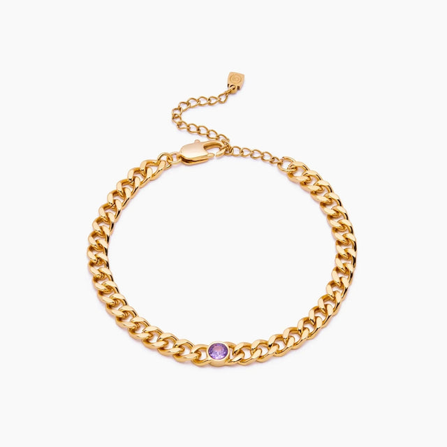 Curb Chain Bracelet with Birthstone