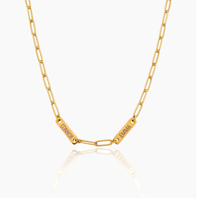 Paperclip Multiple Name Necklace