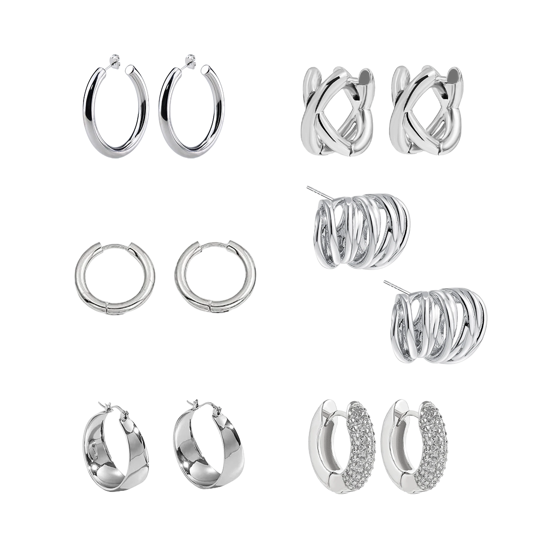 Large Round Stainless Steel Hoop Earrings