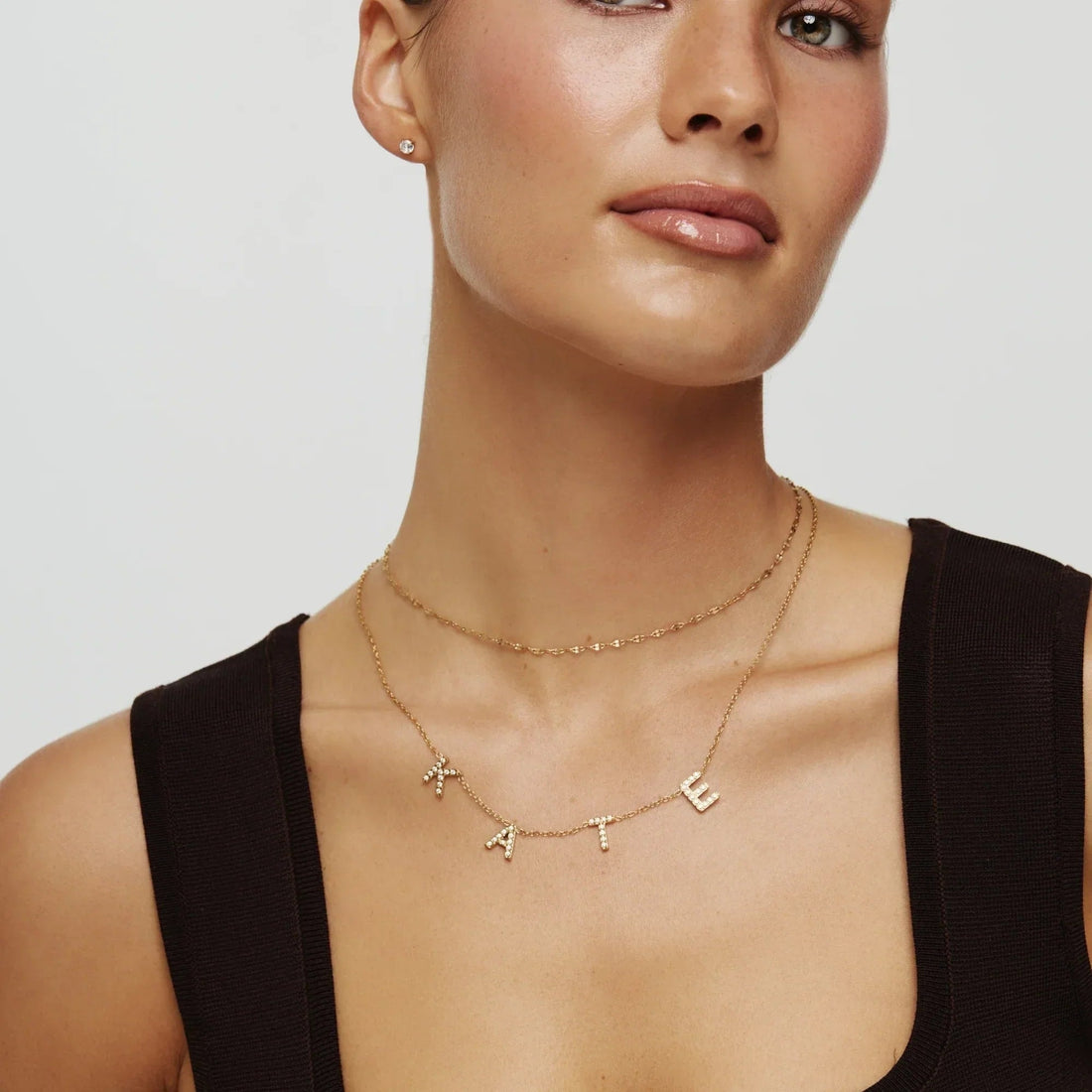 Personalized Name Necklace with Pavé