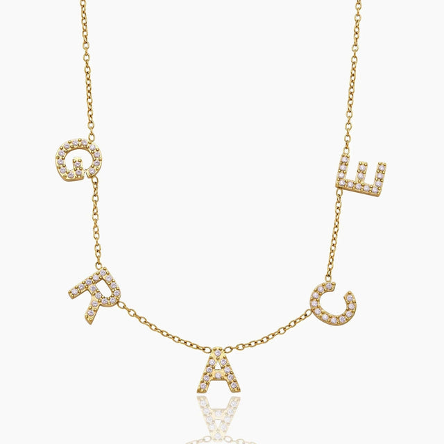Personalized Name Necklace with Pavé