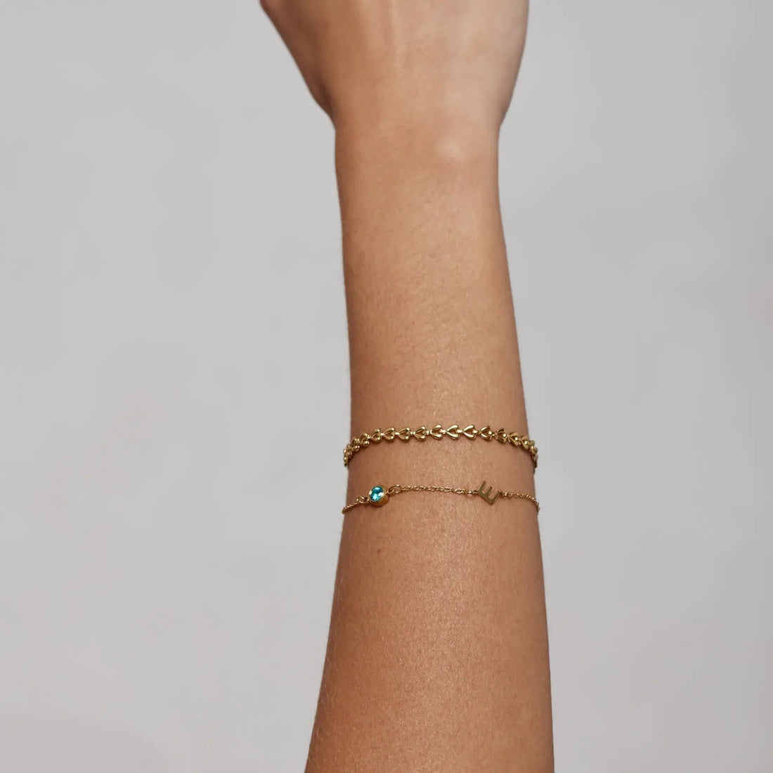 Bracelet with Initial and Birthstone