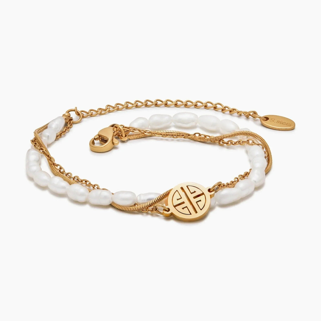 Sunshine Layered Pearl and Gold Bracelet