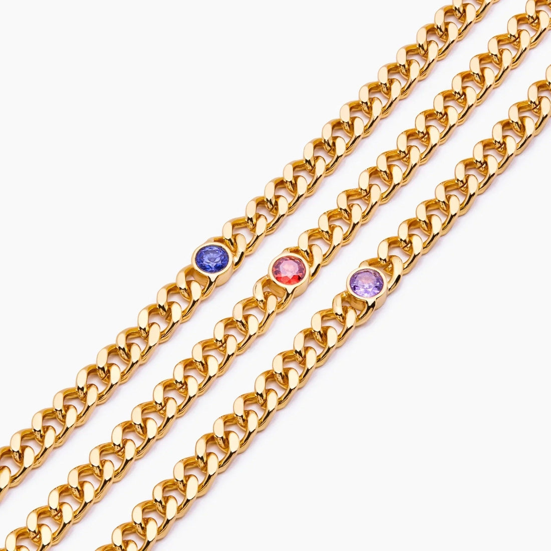Curb Chain Bracelet with Birthstone