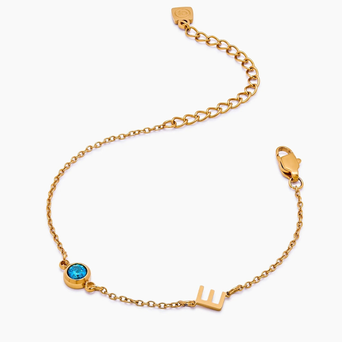 Bracelet with Initial and Birthstone