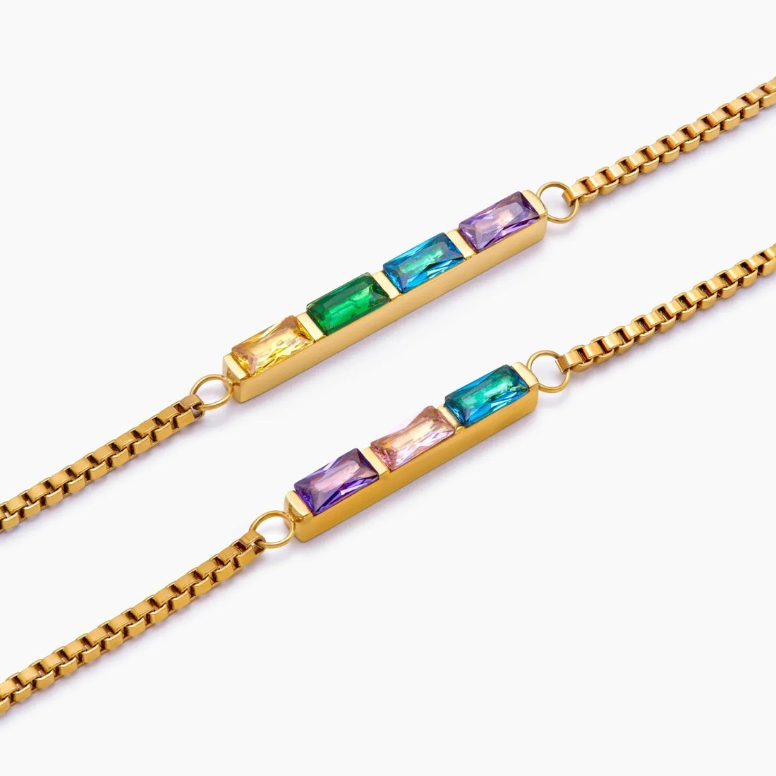 Delicate Baguette Birthstone Bracelet