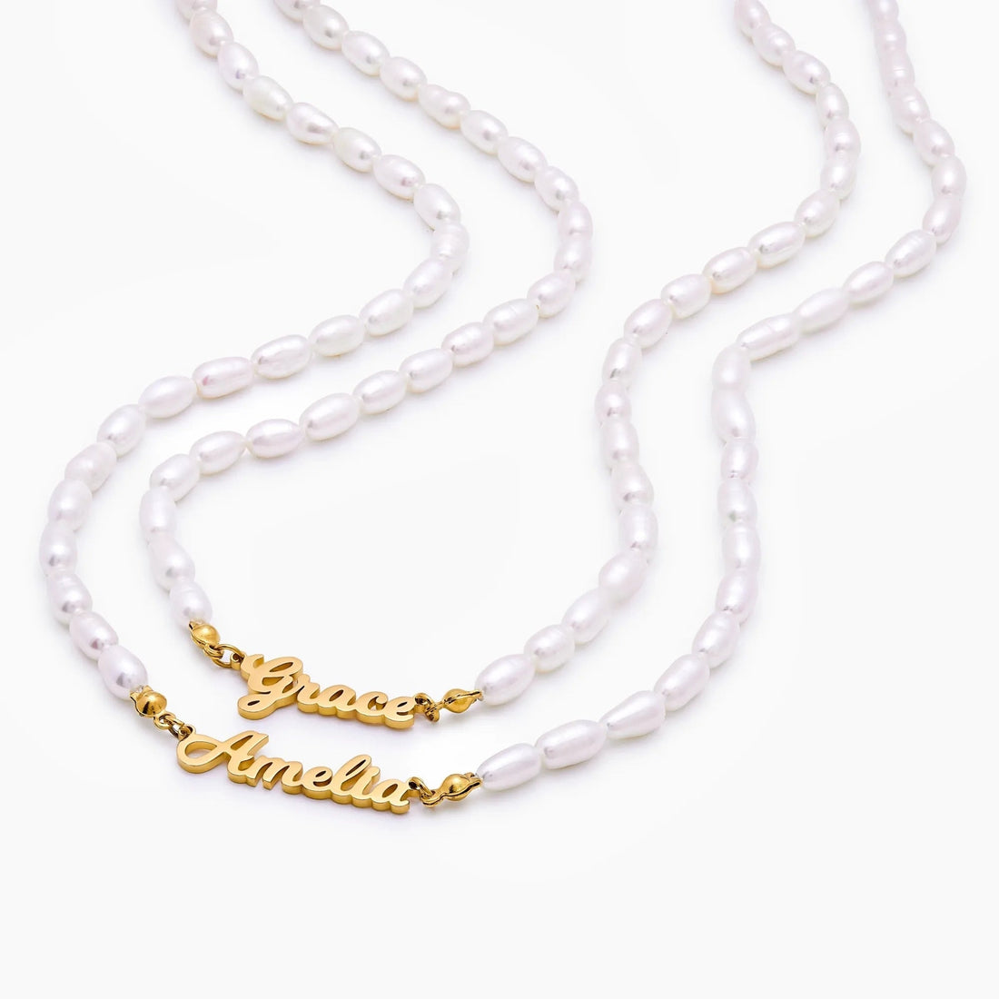Personalized Name Necklace with Pearls