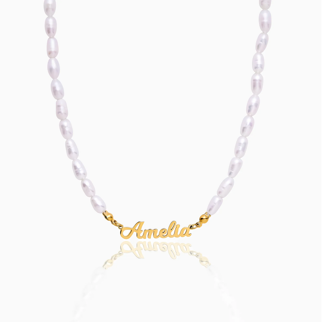 Personalized Name Necklace with Pearls