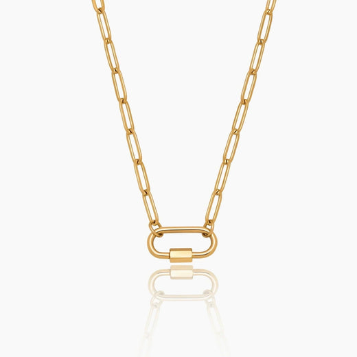 Necklace with Charm Carabiner Clasp