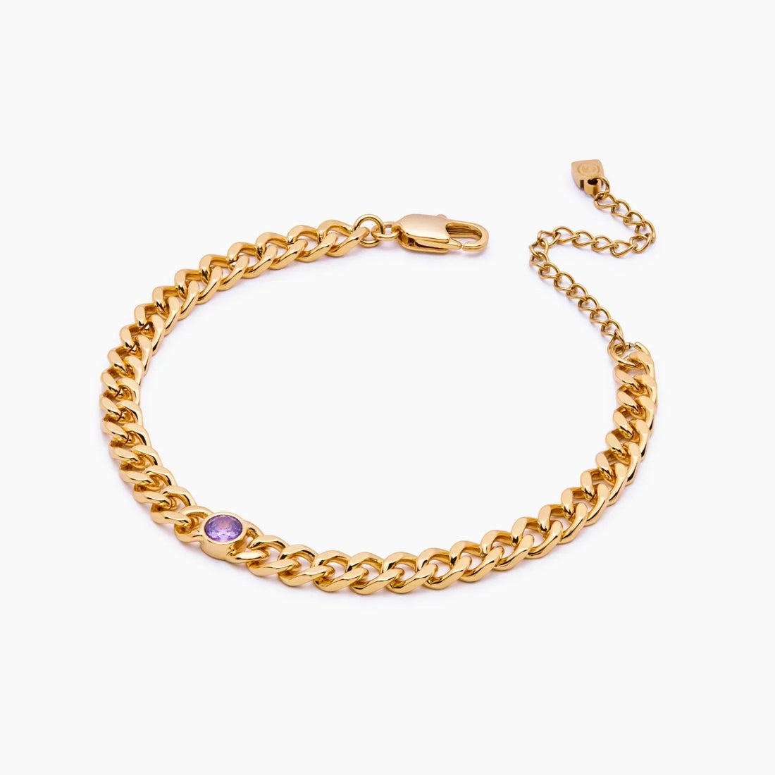 Curb Chain Bracelet with Birthstone