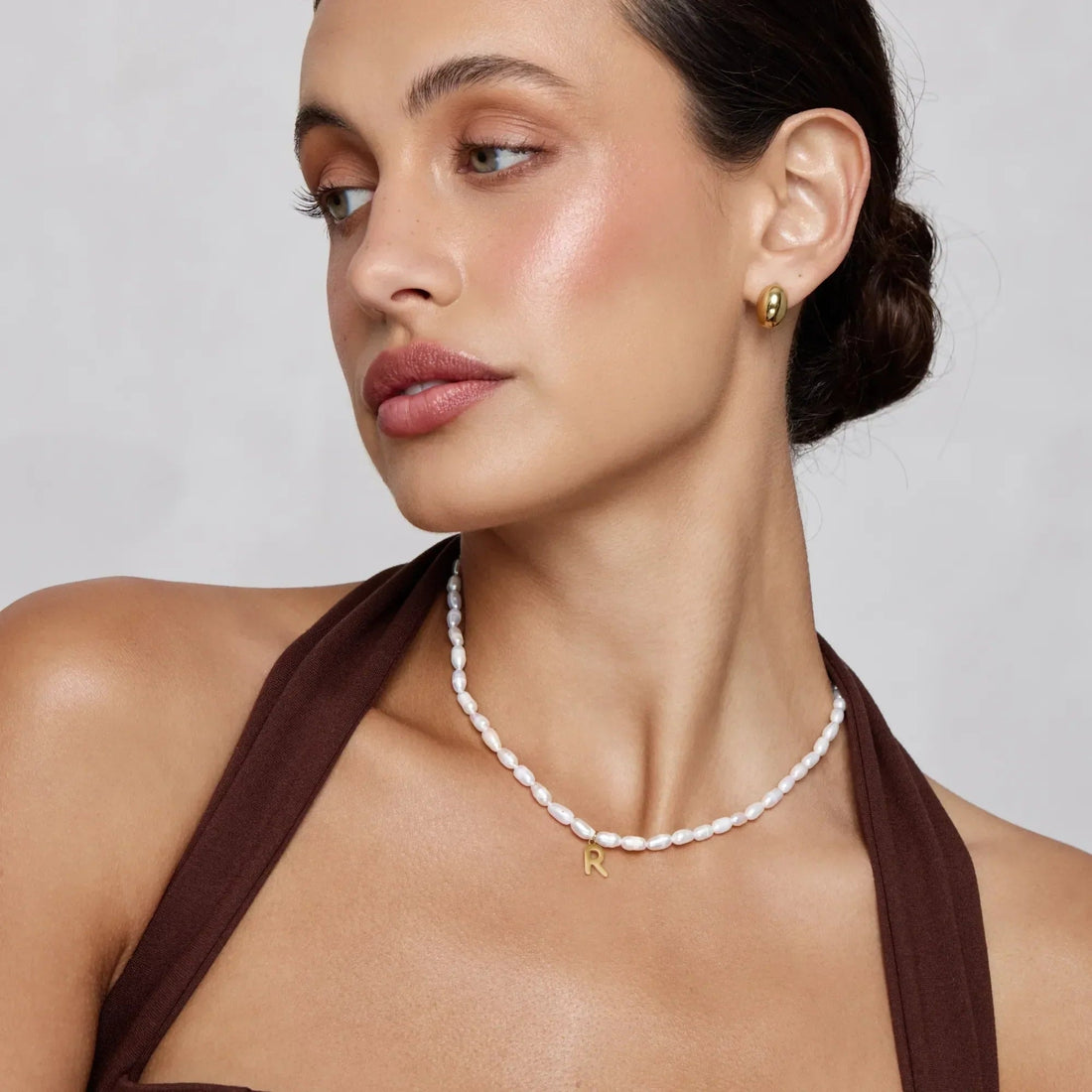 Pearl Necklace with Initial
