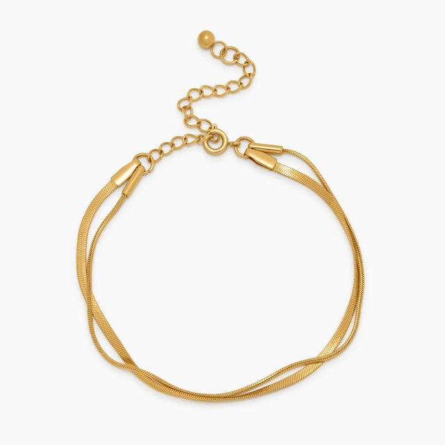 Layered Double Snake Chain Bracelet