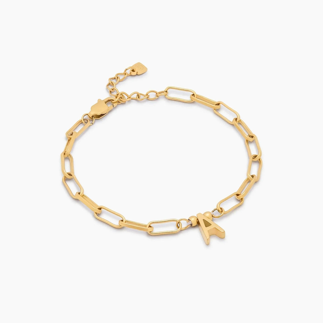 Paperclip Initial Charm Bracelet