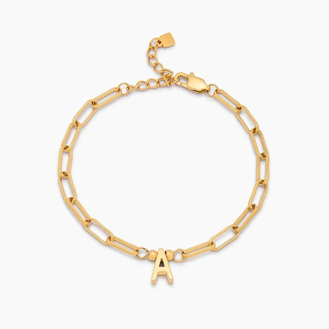 Paperclip Initial Charm Bracelet