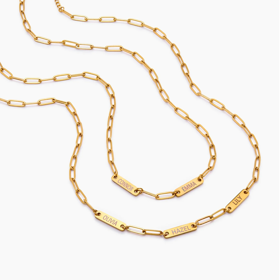 Paperclip Multiple Name Necklace
