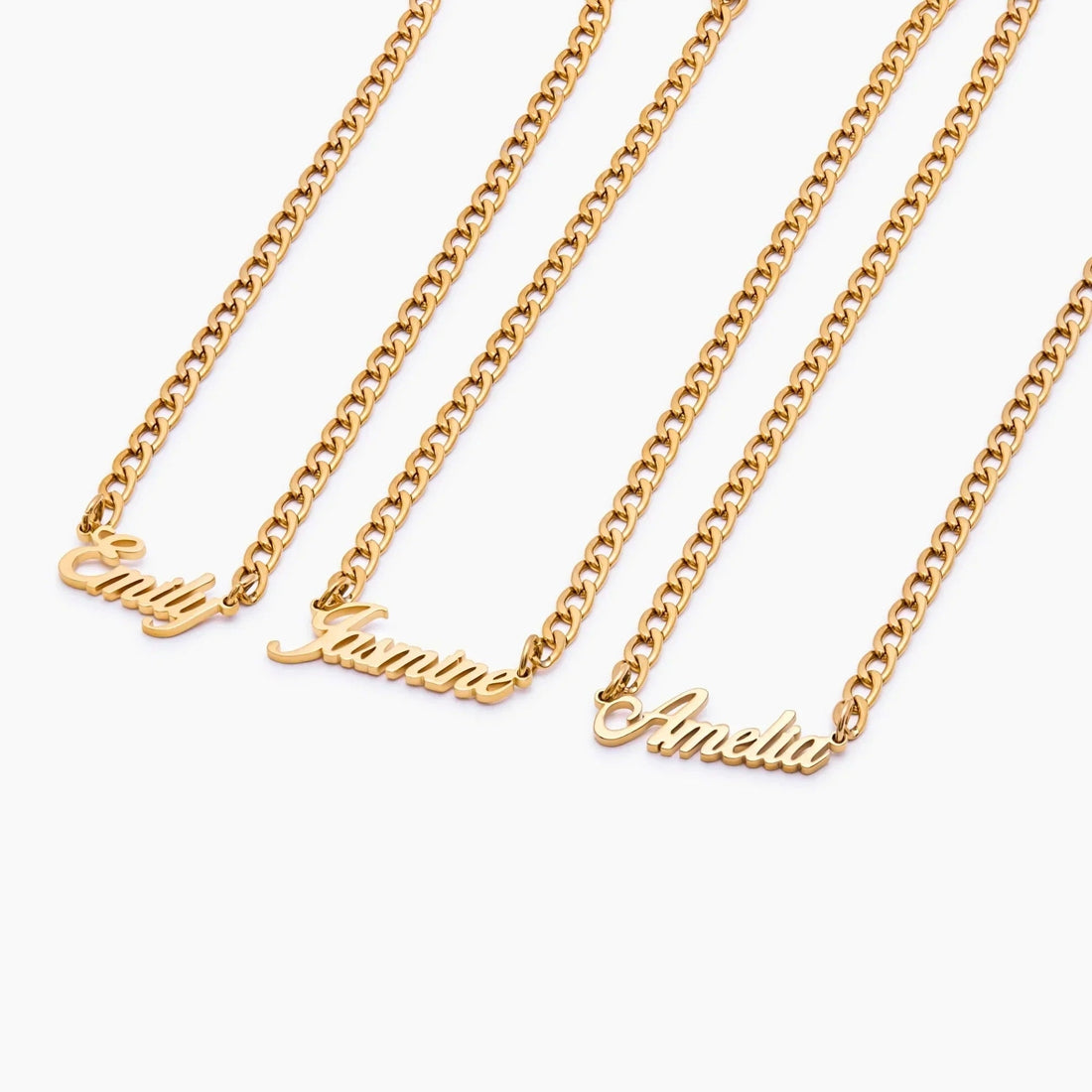 Bold Groumet Chain Name Necklace