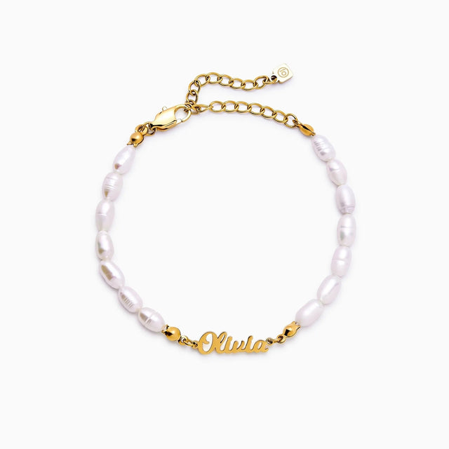 Name Bracelet with Freshwater Pearls