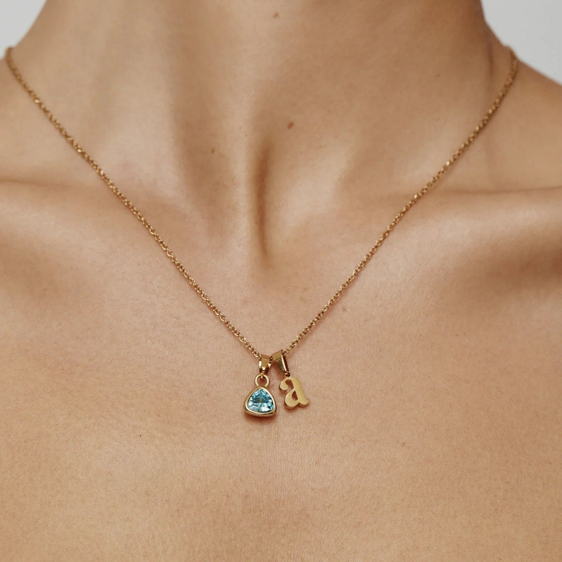 By Heart Initial and Birthstone Necklace