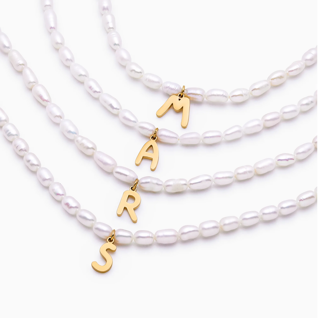 Pearl Necklace with Initial