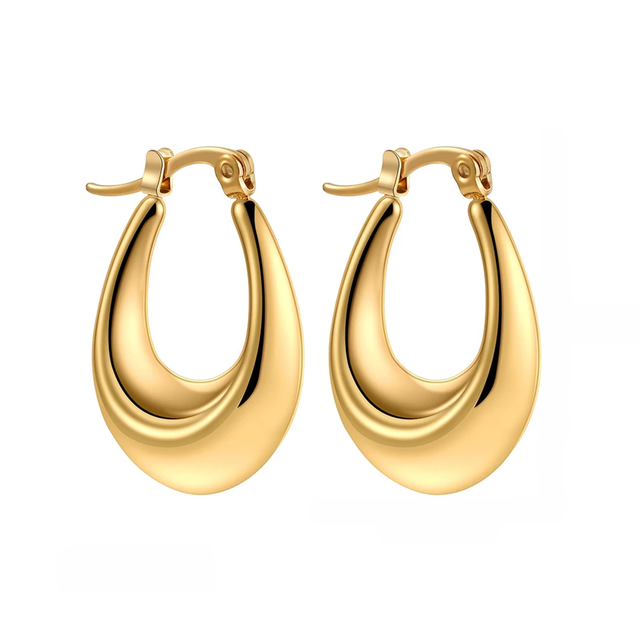 Sculptural Oval Hoops