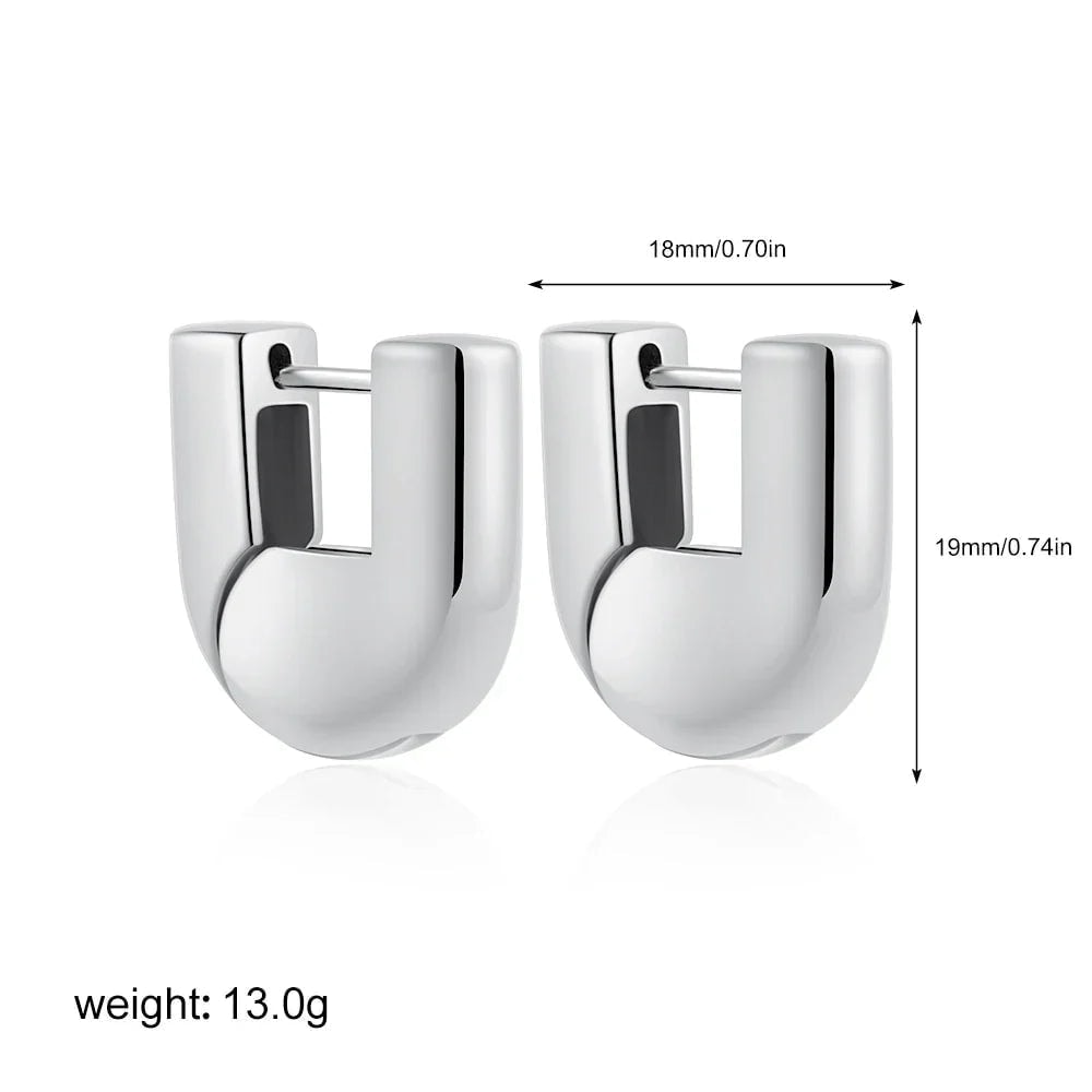 U-Shape Huggie Earrings