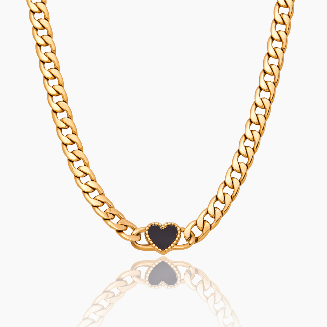 Ember Heart Cuban Chain Necklace