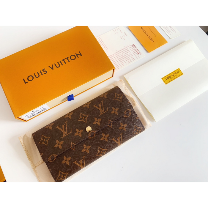 LV Monogram Brown Portefeuille Sarah Long Wallet