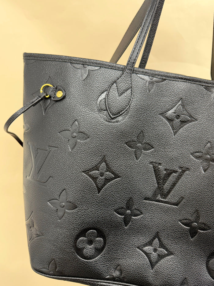 LV Neverfull Black Embossed
