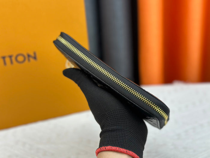 LV Zippy Wallet Vertical, Navy Blue Plaid