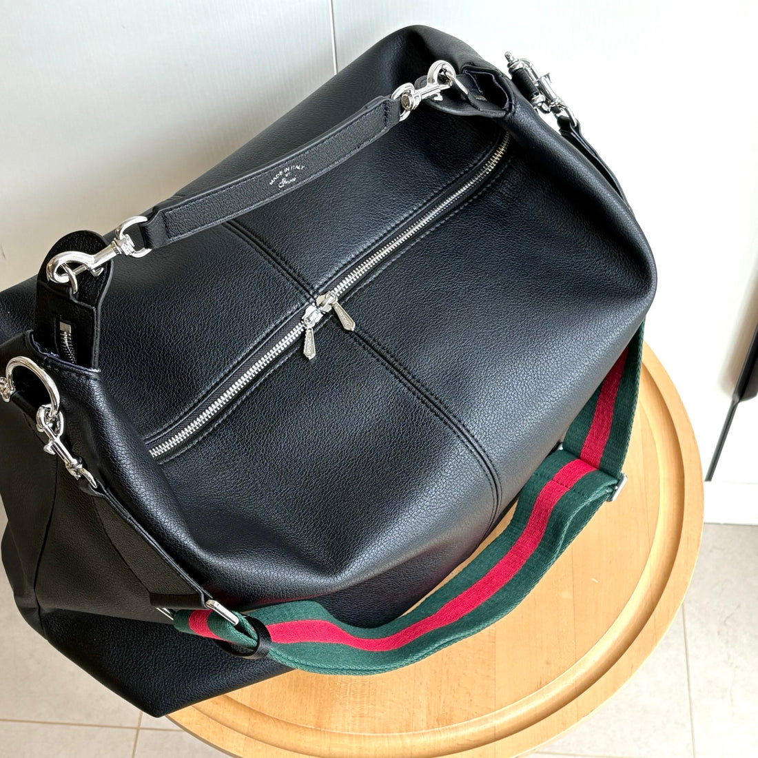 GG Crossbody Bag - Black Leather