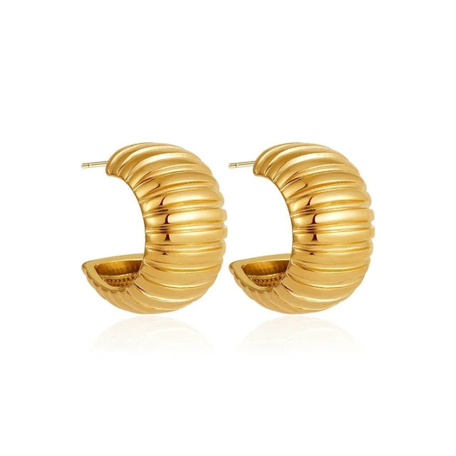 Maxi Ribbed Croissant Hoops