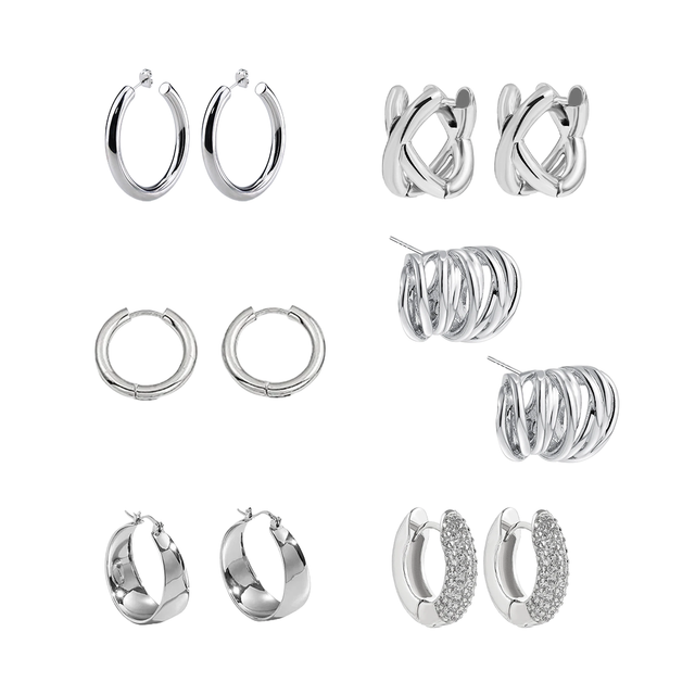 Large Round Stainless Steel Hoop Earrings
