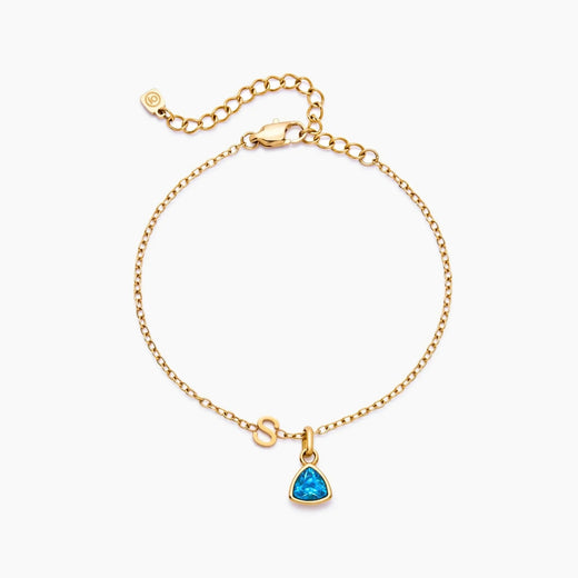 Charm Bracelet with Initial and Birthstone