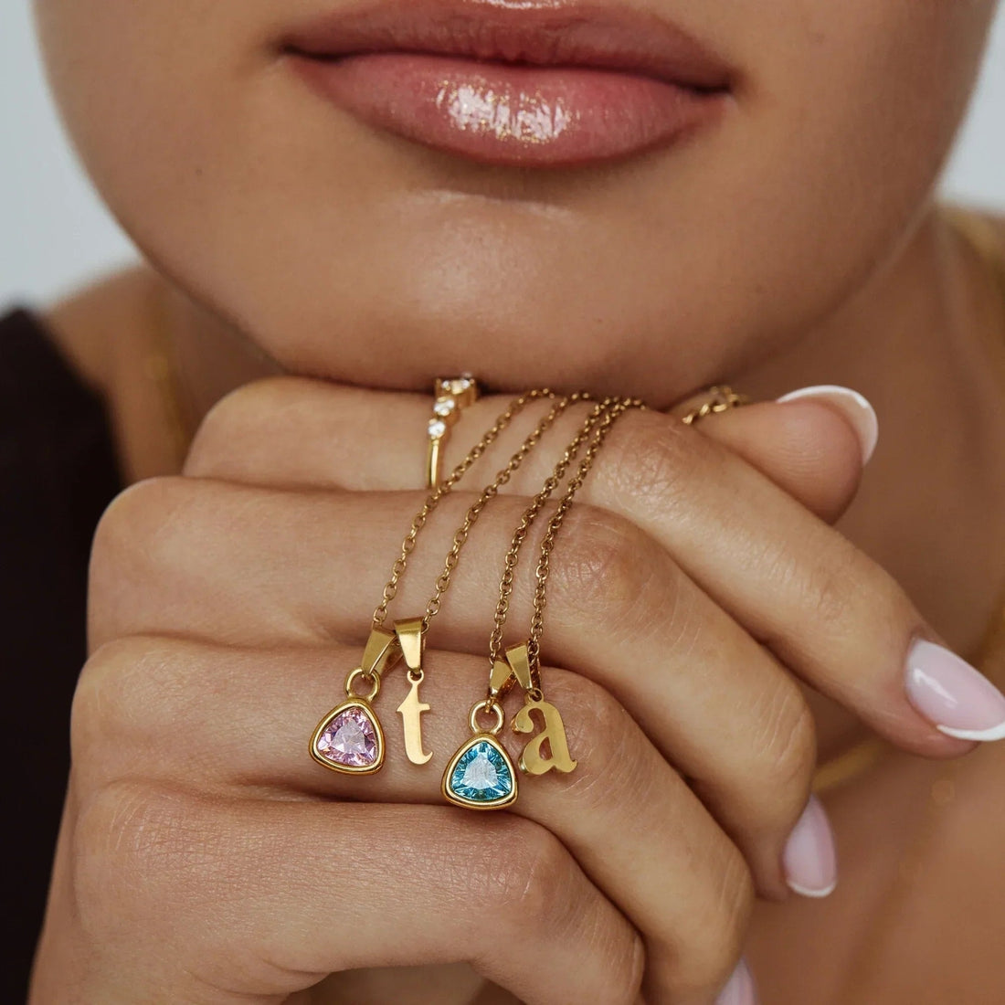 By Heart Initial and Birthstone Necklace