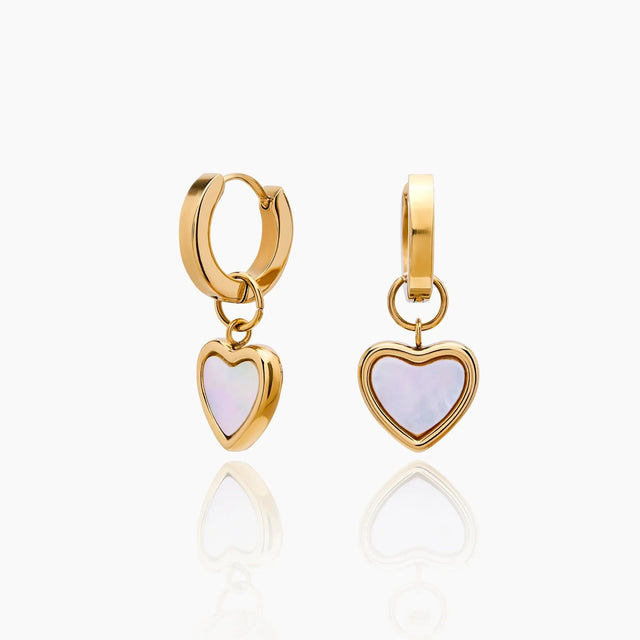 Heart Huggie Hoops