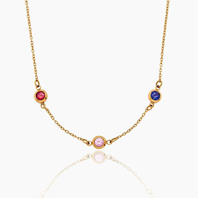 Personalized Necklace with Multiple Birthstones