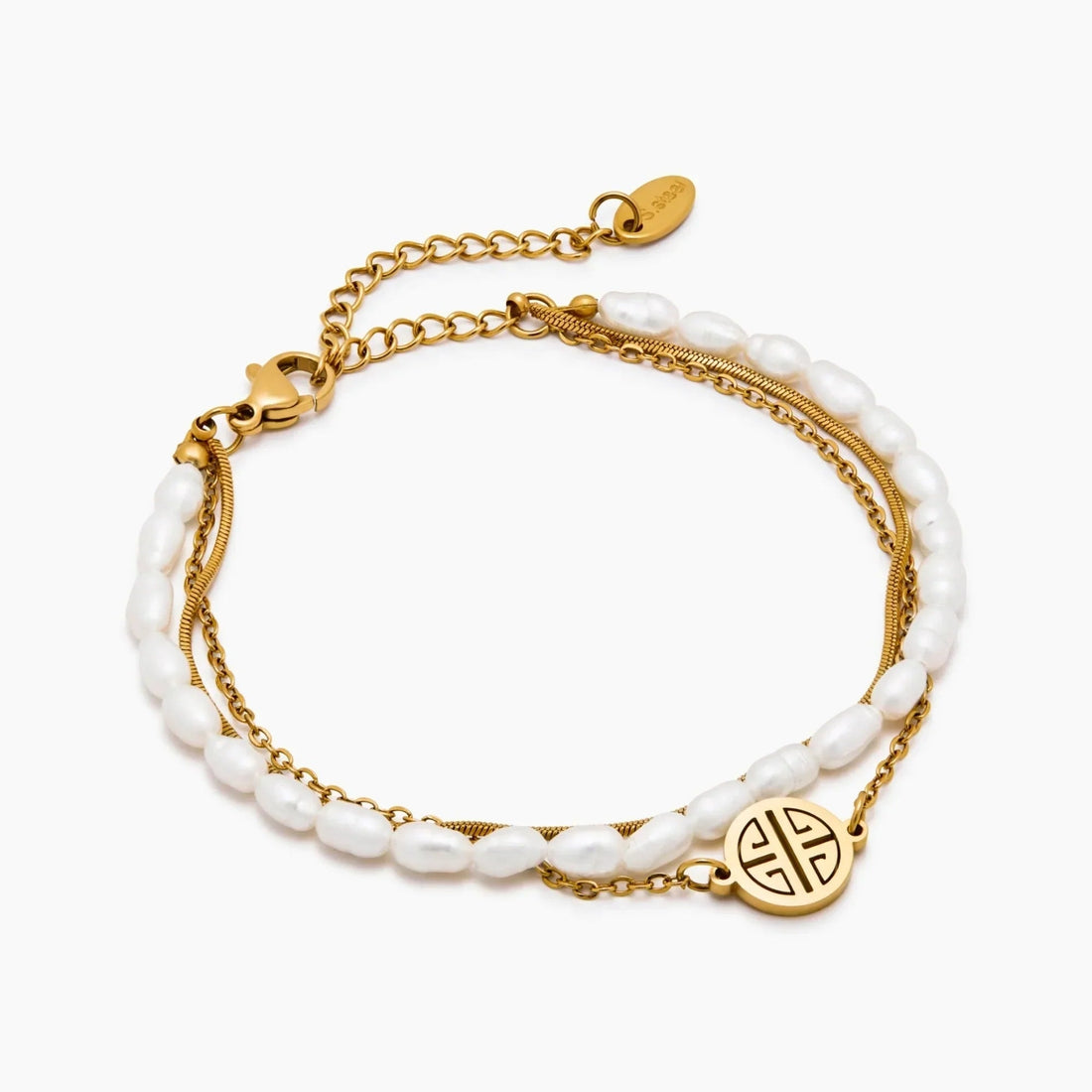 Sunshine Layered Pearl and Gold Bracelet