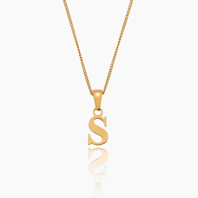 Charm Necklace with Gold Initial