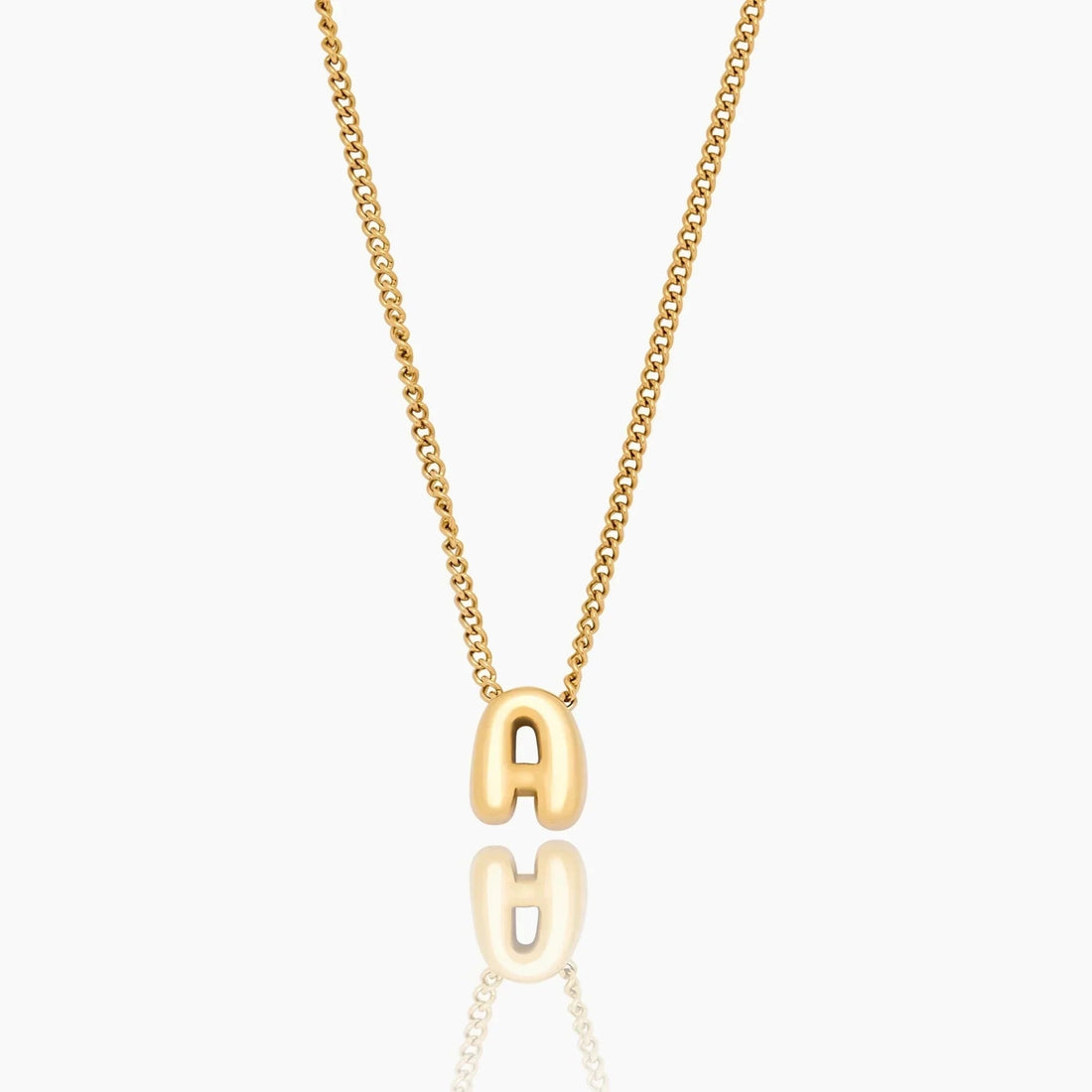 Necklace with Bubble Initial Charm