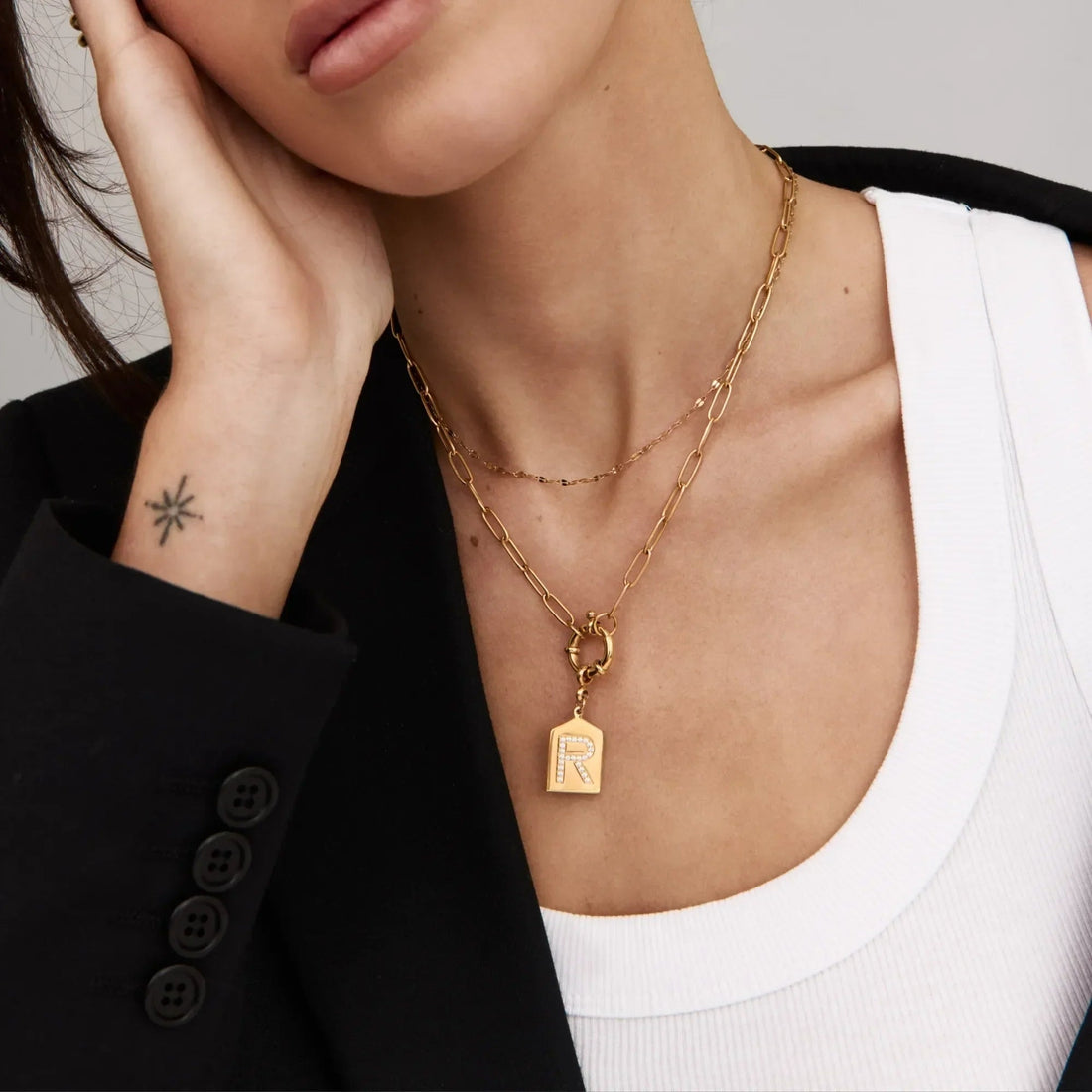 Pavé Initial Pendant Necklace