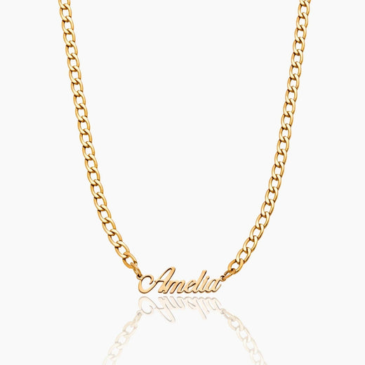 Bold Groumet Chain Name Necklace