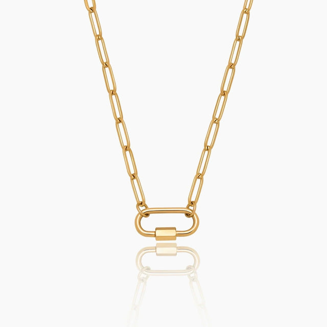 Necklace with Charm Carabiner Clasp