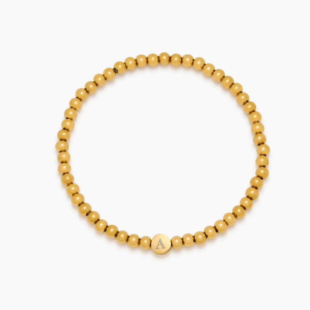 Beaded Bracelet with Engraved Initial