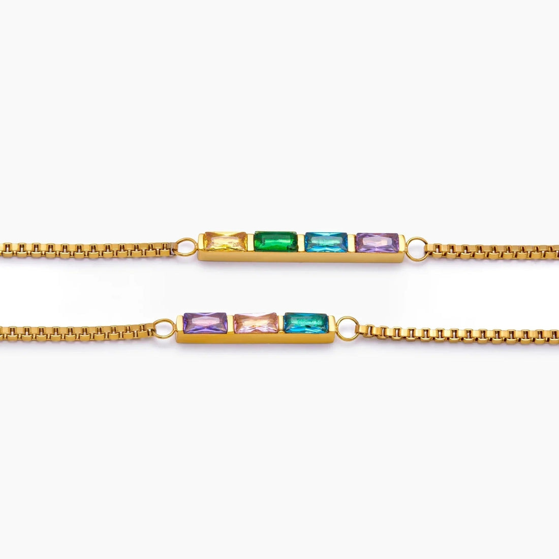 Delicate Baguette Birthstone Bracelet