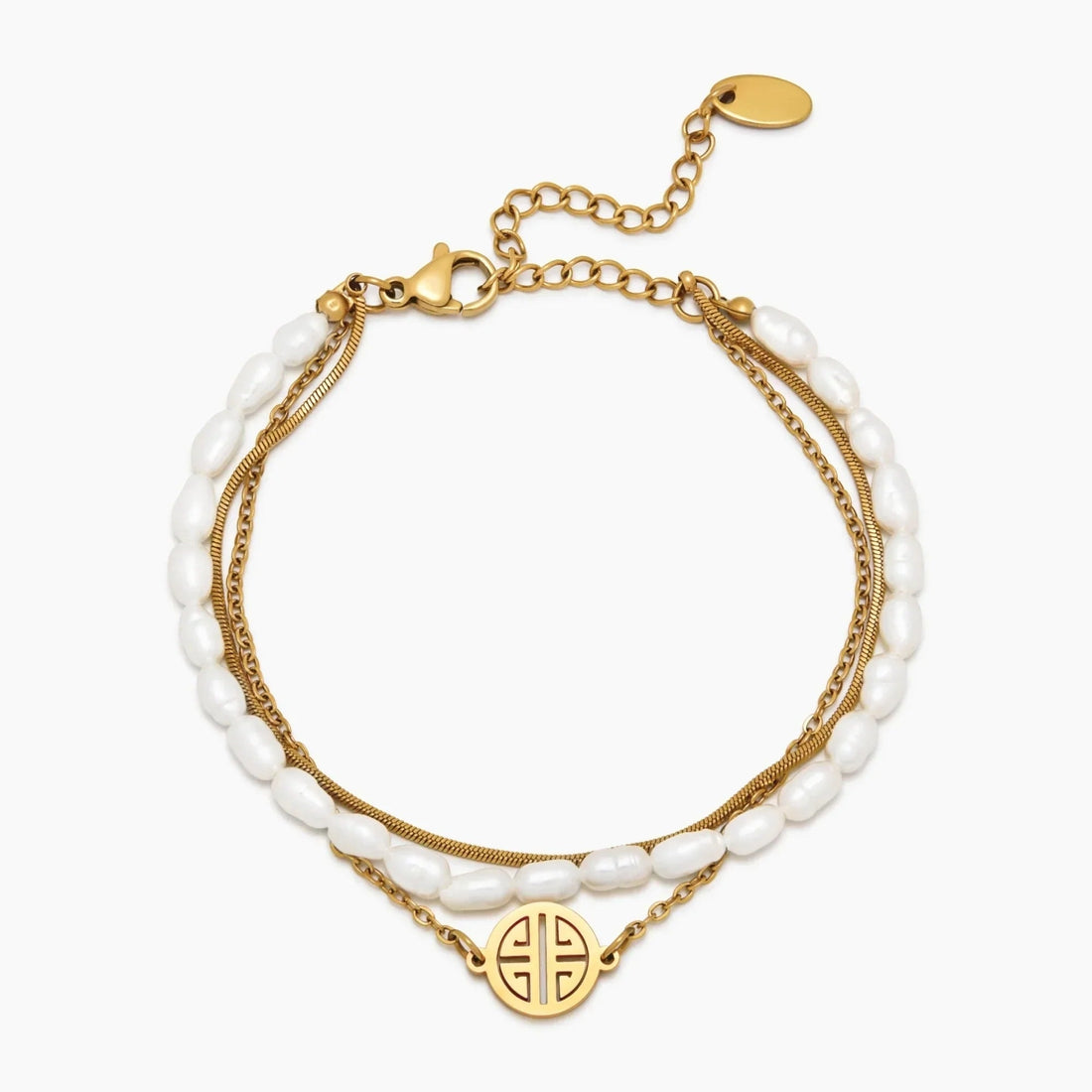 Sunshine Layered Pearl and Gold Bracelet