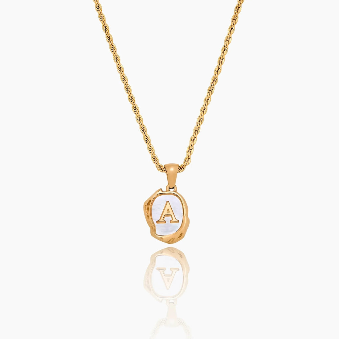 Initial Pendant Necklace with Pearl