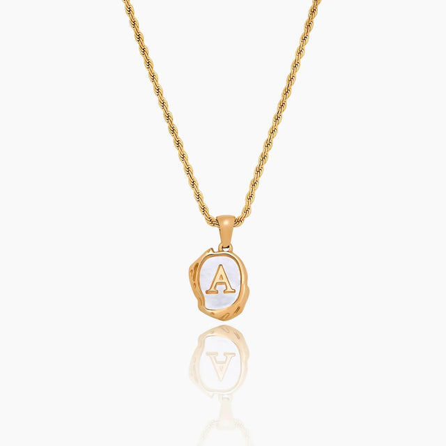 Initial Pendant Necklace with Pearl